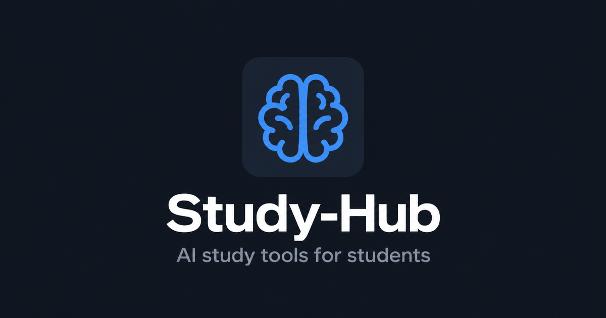 Bas Studyhub Study-Hub - AI-Powered Study Platform for Students
